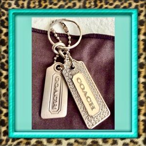👑✅PRICE FIRM✅ COACH Silver and Crystal Metal Tags Keychain Duo. NWOT